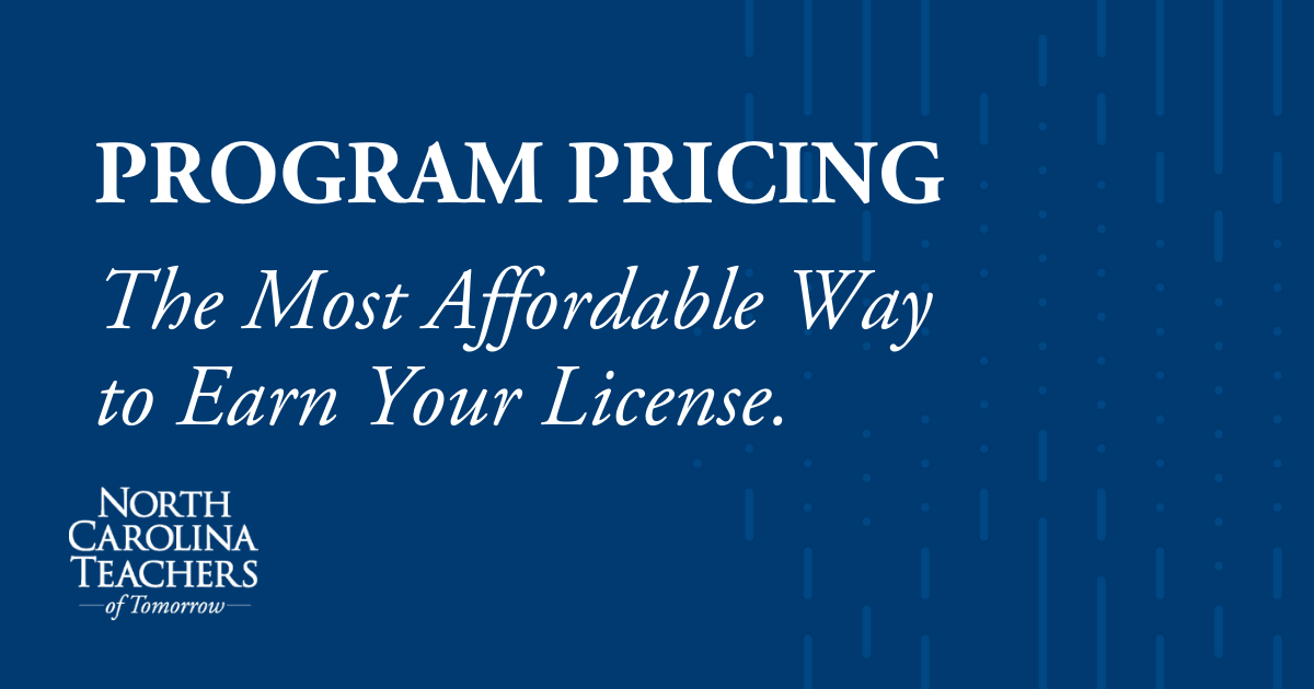 Cost to a Teacher North Carolina Teachers Program Pricing
