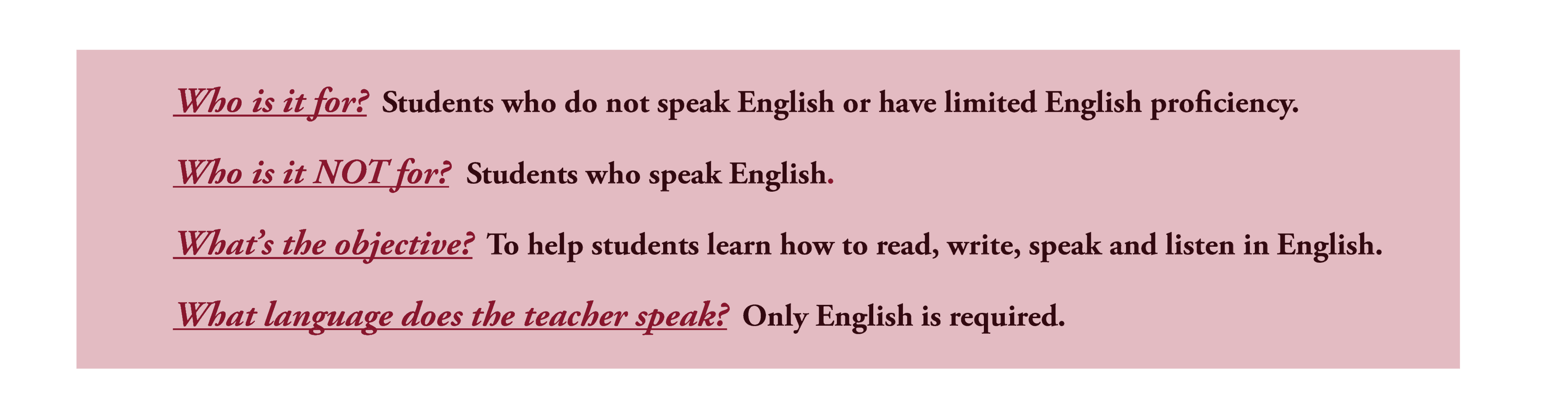 What works for teaching children whose home languages are not