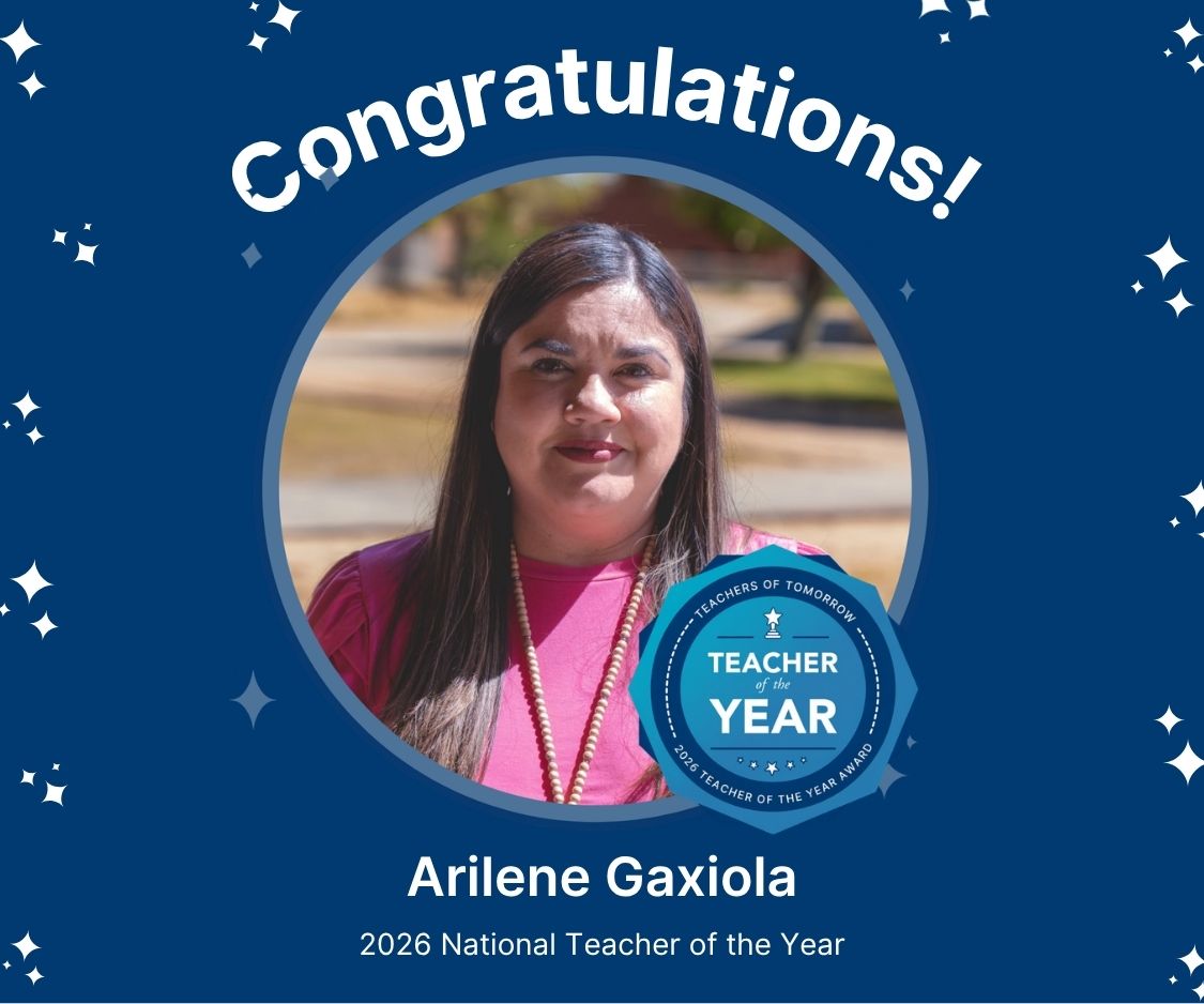 Celebratory announcement of 2026 national teacher of the year award