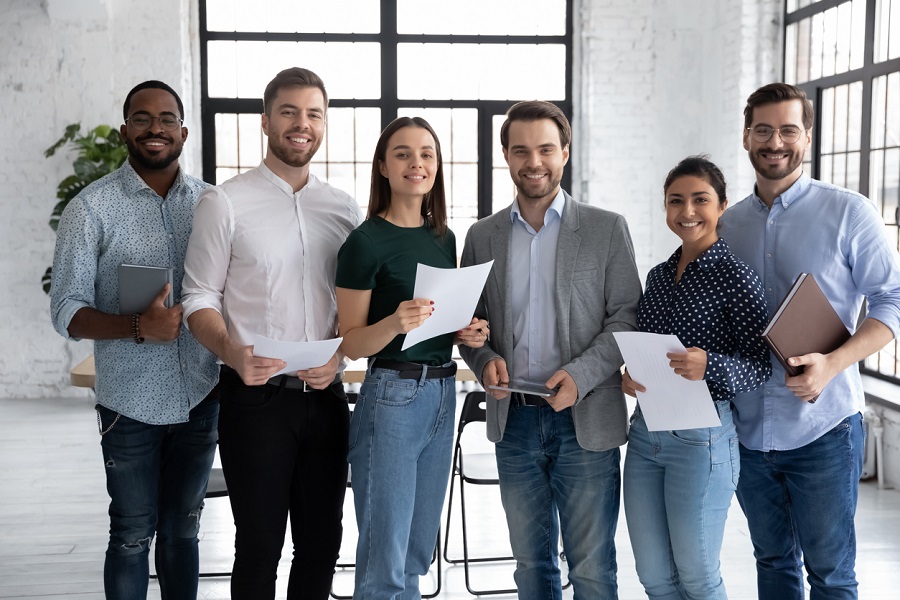 a group of teachers with certificate