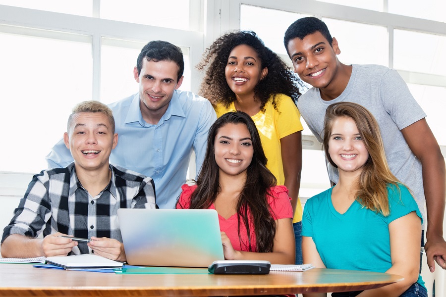 teacher with group of students